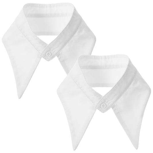 Tucnoeu 2 Pcs Fake Collar, Detachable Dickey Collar, Faux Collars Lapel, False Collars for Women Shirt White