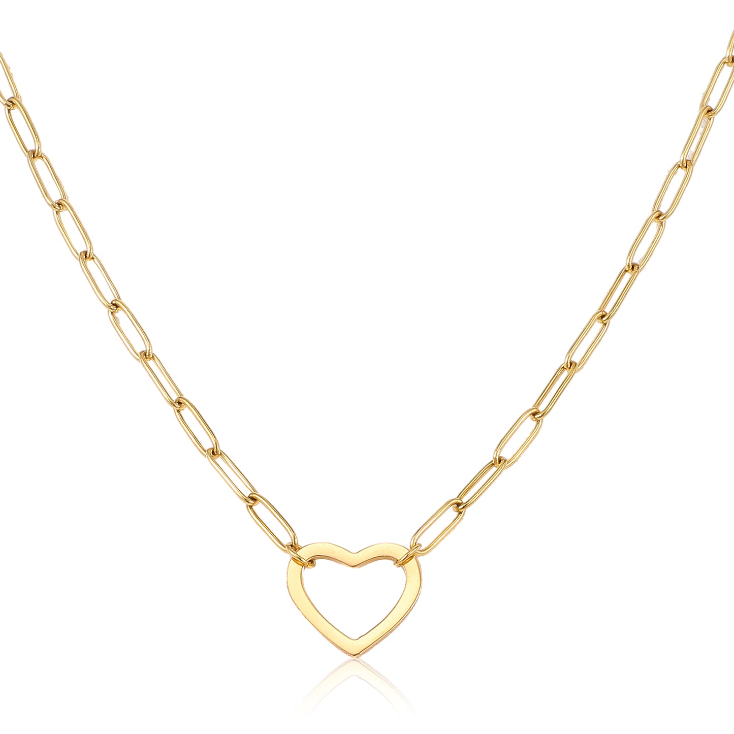 Yolev Dainty Gold Necklace for Women Fashion OT Toggle Jewelry Handmade for Women Simple Gold Charm Necklace Her Delicate Love Heart Necklace Heart Pendant Necklace Cute Necklaces