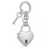 Tucnoeu Silver Heart Padlock Bag Charms - Heart Shaped Keychain Accessories for Women - Handbags Fashion Accessories