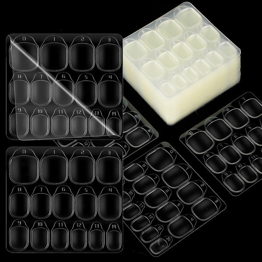 600 Pcs Nail Sticky Tabs 15 Sizes False Nail Glue Stickers Waterproof Press On Sticky Tabs Clear Double Sided Sticky Jelly Gel Press on Nail Adhesive Tabs for Nails Most Fingernails (20 Sheet)