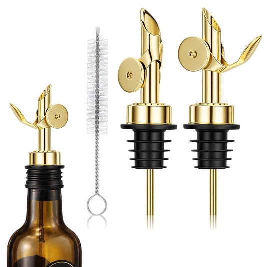 Gemoioio 2pcs Liquor Pour Spout Set, Olive Oil Dispenser Spouts With Brush