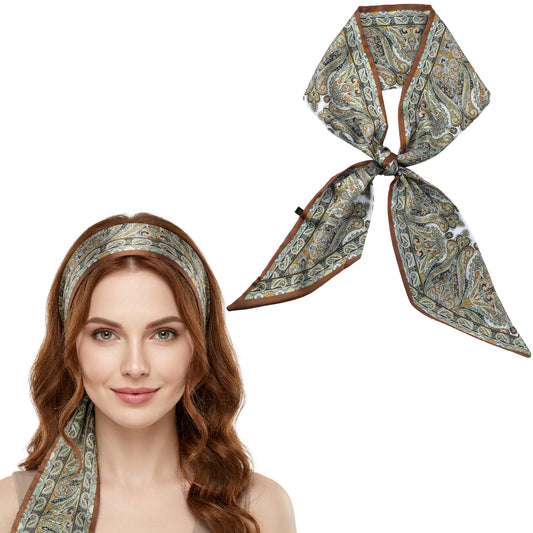 Yolev Neck Scarf, Vintage Headscarves for Women, Soft Scarf Headband, Fashion Head Scarves for Women Handbags Satin Headscarf Accessories