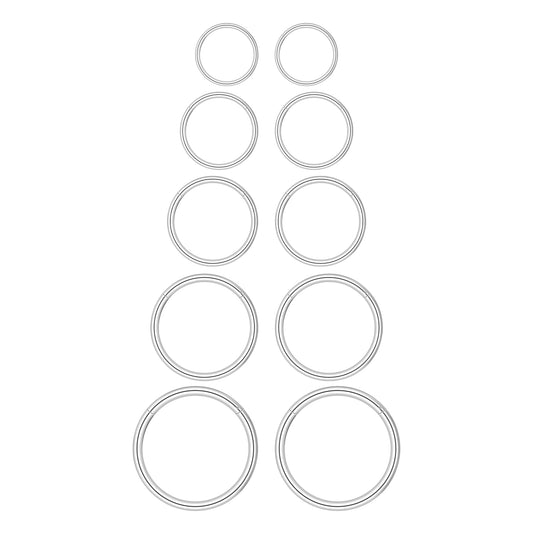 10 Pcs Surgical Steel Nose Rings Conch Hoops Septum Piercing Segment Ring Body Conch Piercing Jewellery Nose Hoop Lip Rings Cartilage Helix Earrings for Women Men 6-14mm