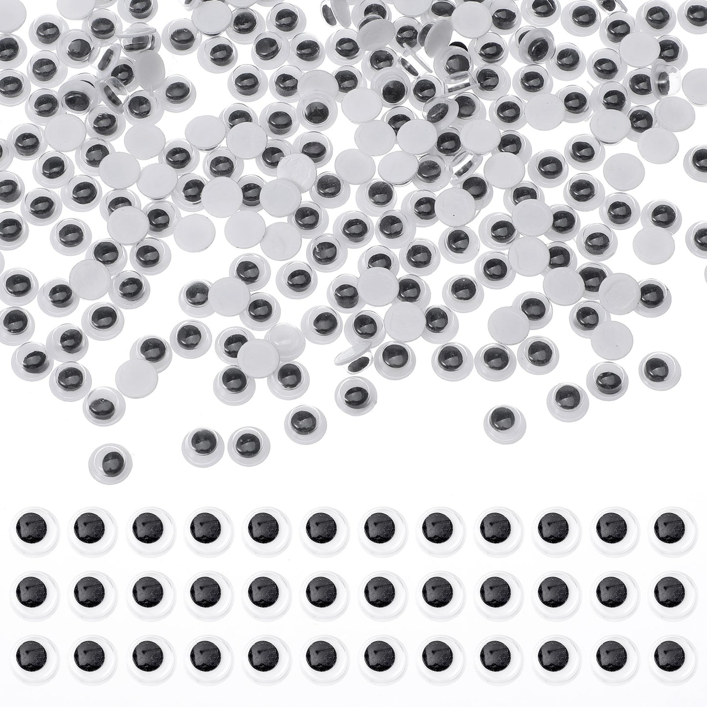 300Pcs Wiggle Google Eyes for Crafts, Sticky Googly Eyes Stickers (6mm)