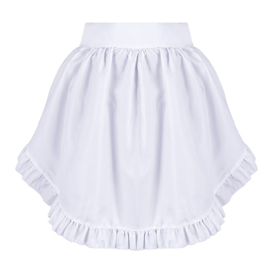 Lusofie Waist Apron Half Apron Maid Aprons Cooking Aprons for Women for Kitchen Cooking Restaurant Restaurant Bistro Coffee(White(No Pocket))