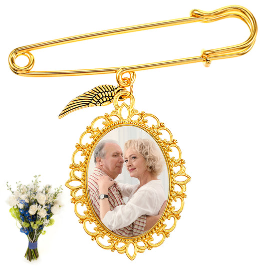 Neyauo Wedding Bouquet Photo Charms(Gold)