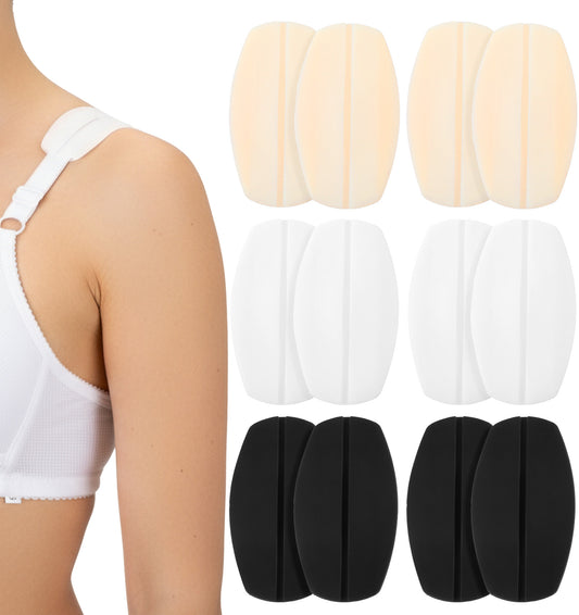 Lusofie 12PCS Anti Slip Bra Strap Holders for Slipping - Silicone Bra Strap Cushion - Keep Bra Straps from Slipping for Women, 3 Colors Universal Fit Black