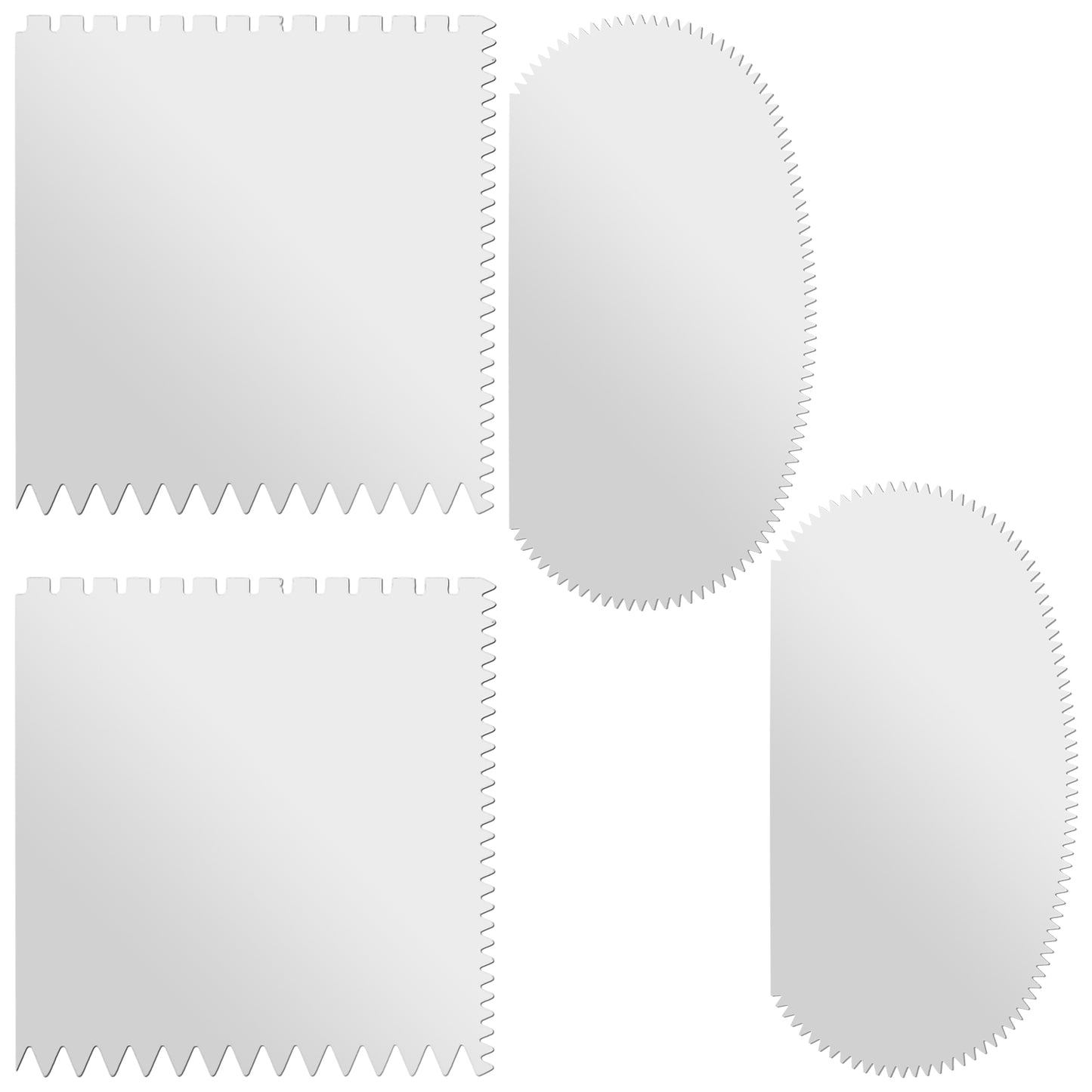 Steel Pottery Tools 4Pcs Stainless Steel Clay Scraper Set Serrated Scraper Clay Ribs Modeling Cutter Kits for Sculpting Texturing Artists