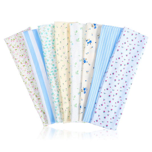 8pcs Headbands for Women Non Slip, Elastic Floral Hairbands, Fashion Wide Sports Hair Bands, Soft Fabric Stripe Head Bands for Women Workout Yoga Running