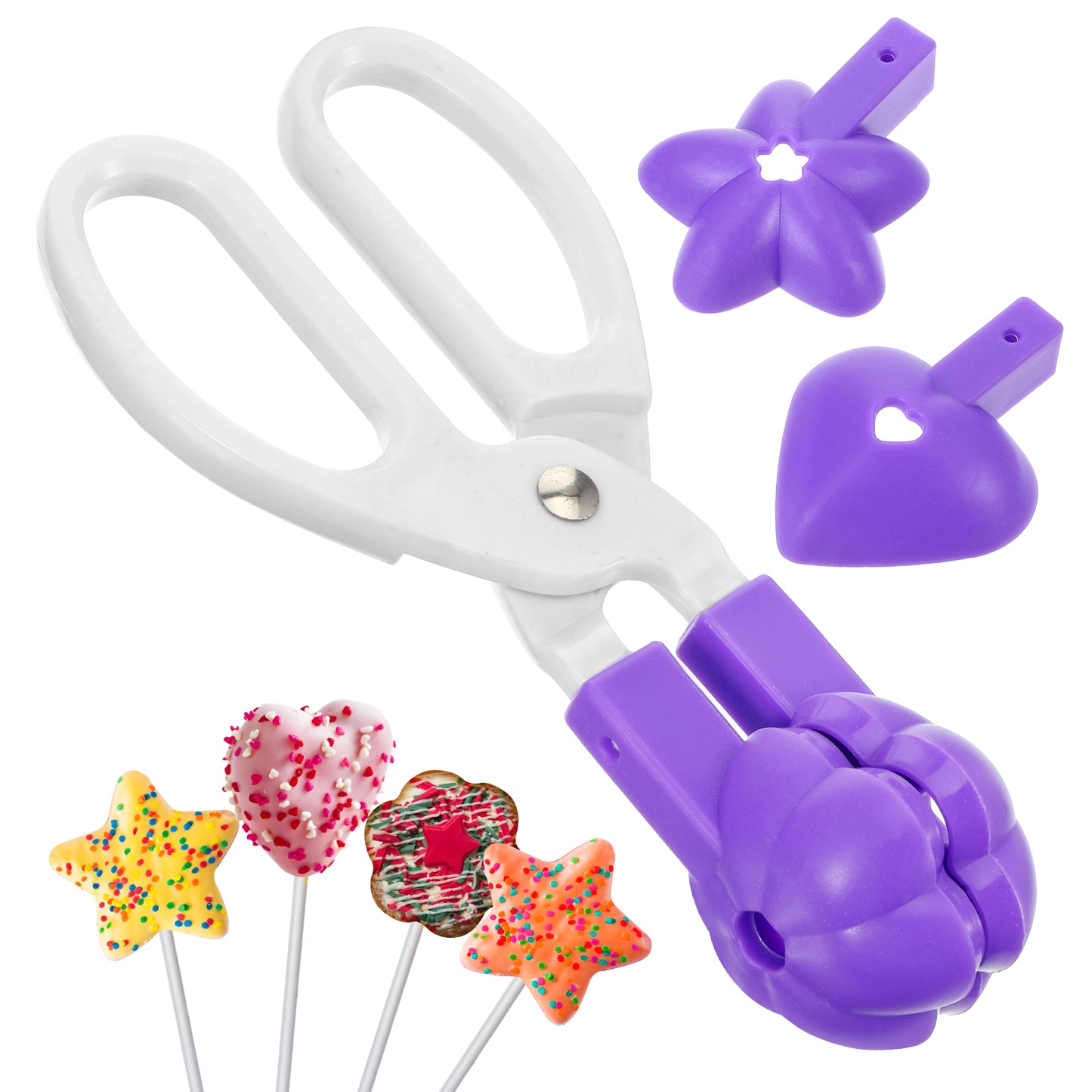 Cake Pop Mold Set, Flower Heart Star Cake Pop Molds with Detachable Anti-Slip Handles for Candy Chocolates Lollipop Candy Desserts Baking Tools