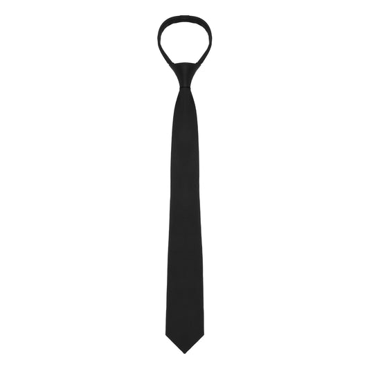 Black Tie Solid Color,Black Clip On Tie Mens Black Tie Lazy Tie Pre Tied Ties for Formal Business Tie Graduation School Uniforms Wedding Celebration Parties