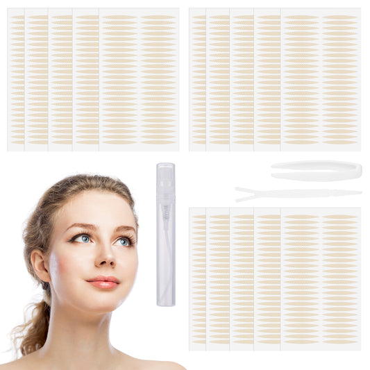 720pcs Natural Eyelid Lift Strips,Double Eyelid Tape,Invisible Eyelid Tape,Waterproof Eyelid Tape with Y-Bar,Clip and Spray Bottle (1 size)