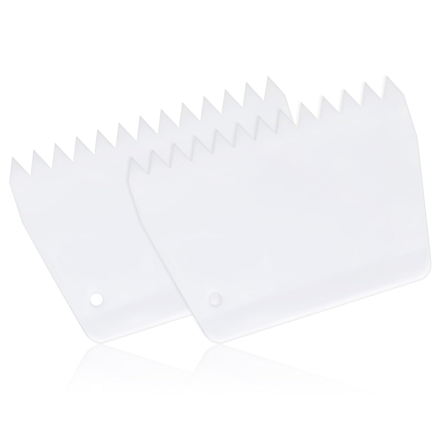 Lusofie 2 Pcs Notched Glue Spreader Silicone Adhesive Spreader Spackle Tool 2/5 Inch Tooth Notched Trowel For Applying Glue Epoxy Resin Putty