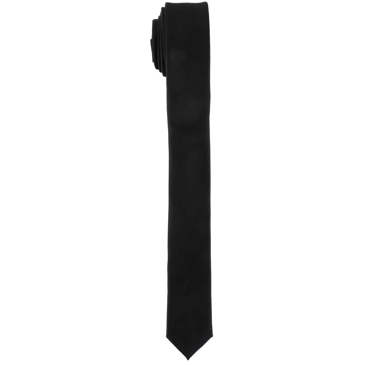 Yolev 1pcs Black Tie Men's Ties Solid Pure Color 1.58" (4CM) Plain Slim Necktie Skinny Ties Pre-tied Adjustable Neck Strap Tie for Wedding Graduation School Uniforms