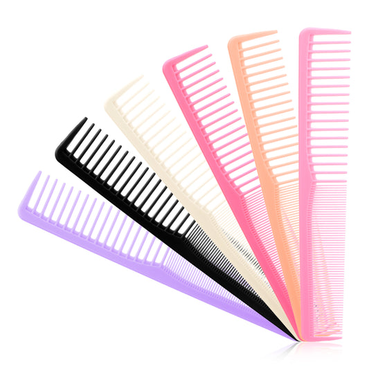 6pcs Cutting Combs for Hair Stylist,Carbon Haircutting Combs Professional Carbon Heat Resistant Comb, Medium and Fine Tooth for Man Woman