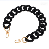 Yolev Black Purse Chain Charm Acrylic Bag Chains for Handbags 17in Short Bag Chain Strap for Purse Handbag Phone DIY Crafts Decorative Replacement Accessories