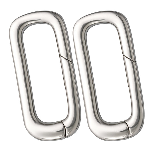 925 Sterling Silver Clasp Oval Necklace Jewelry Clasps Tiny Sterling Silver Carabiner Spring Snap Clip for Bracelet Anklet Jewelry Making