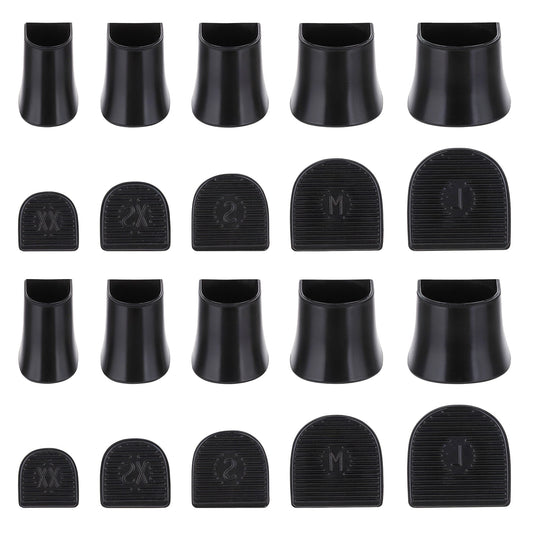 High Heel Protectors, Heel Stoppers Repair Caps Covers for Walking On Grass Uneven Road, U Type, Black, 10 Pairs, Sizes S M L XS XX
