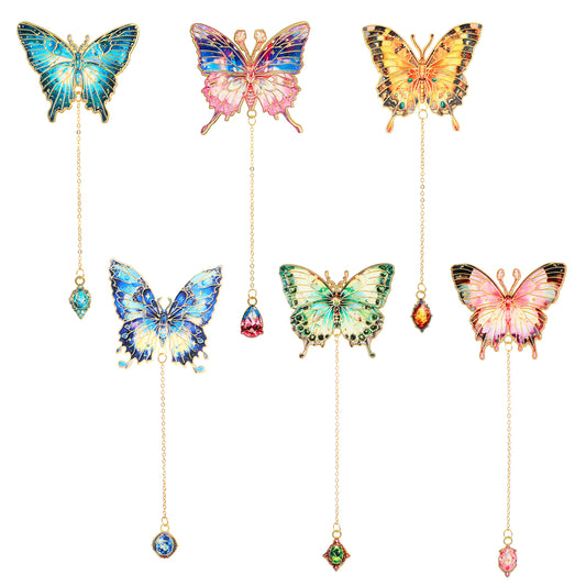 6PCS Metal Butterfly Bookmarks with Chain, Vintage Oil Painting Butterfly Bookmarks, Suitable for Reading Women, Book Lovers, Writers, Readers, Unique Gifts