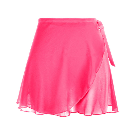 Women's Ballet Wrap Skirt Chiffon Dance Wrap Skirt with Adjustable Waist Tie Gymnastics Ballet Skirts for Women (Rose Red)