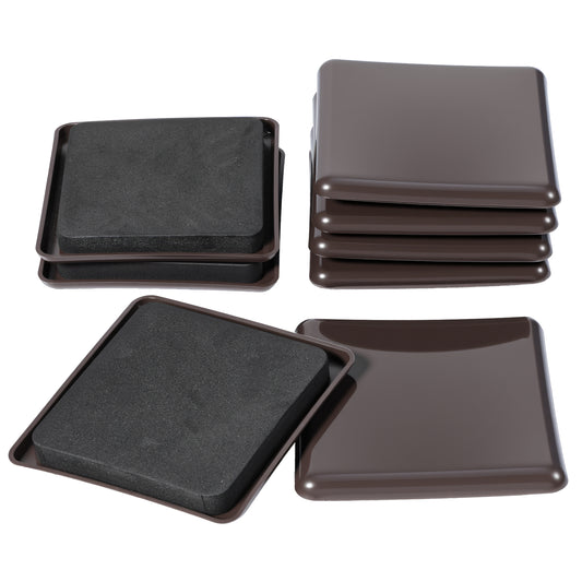 8 Pcs Furniture Sliders for Carpet,3.5 Inch Chair Leg Floor Protectors Square,Furniture Movers Sliders,Easily Move Any Items While Protecting Carpet Surfaces(Brown)