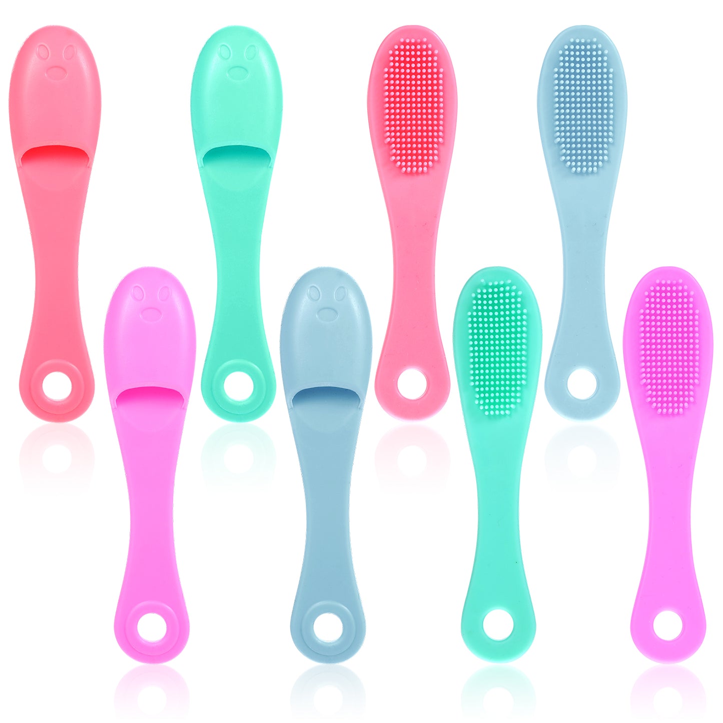8pcs Soft Silicone Face Scrubber,Exfoliating Brush,Skin Friendly Face Cleansing Brush for Gently and Effectively Cleaning, Removing Blackheads and Massaging