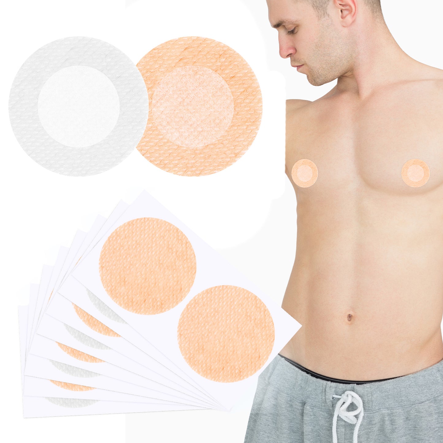 Lusofie 70 Pairs Nipple Shields Chafing Prevention Nipple Covers for Men, Nipple Guards, Disposable Self-adhesive Nipple Stickers, Anti-Friction Disposable Nipple Protectors for Running & Sports