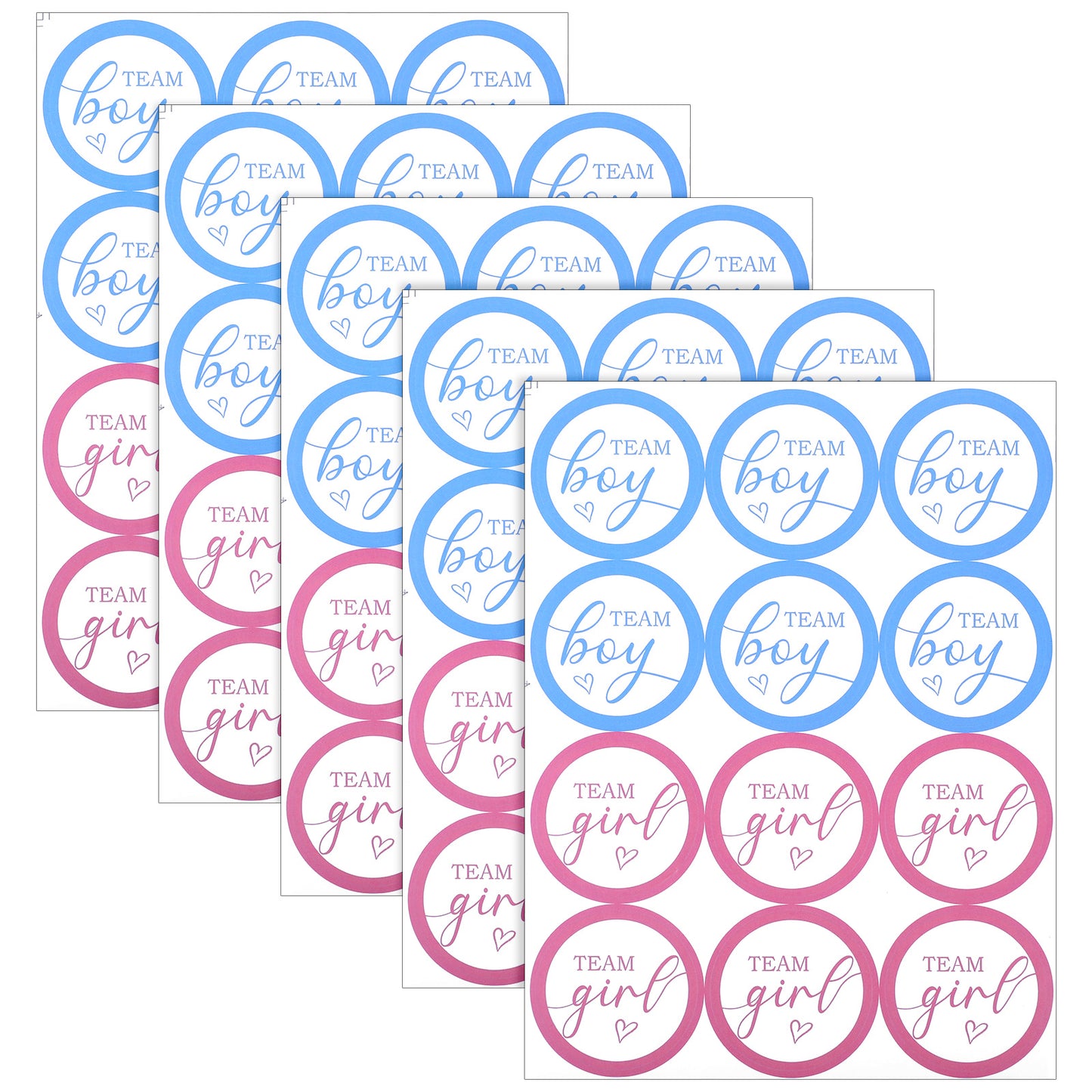 60Pcs Boy or Girl Gender Reveal Stickers 5cm Pink and Blue Baby Voting Labels Gender Reveal Decorations for Baby Shower