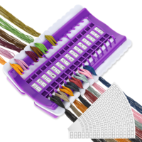 30 Positions Embroidery Thread Organizer Floss Organizer Sewing Thread Organizers with 15pcs Replaceable Paper Card Sewing Needle