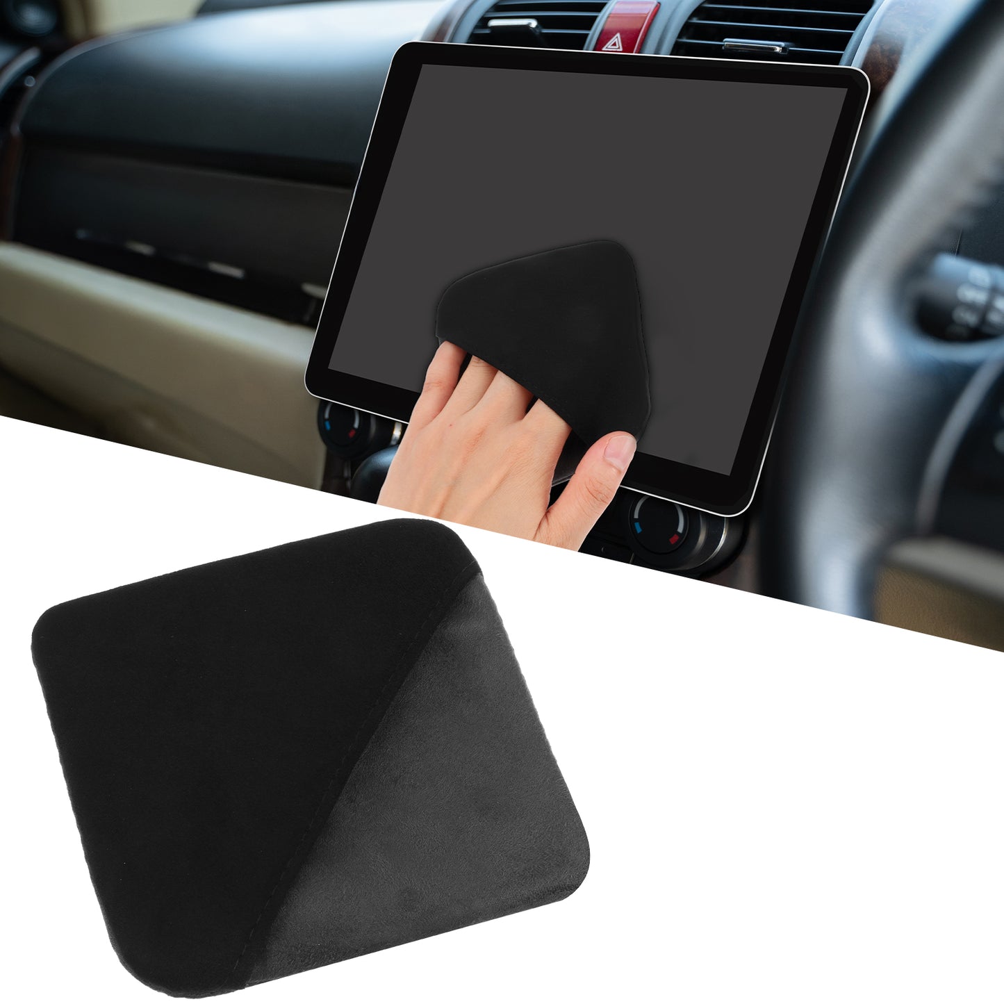 Neyauo Microfiber Cleaning Cloth, Car Screen Cleaner, Foldable Touch Screen Cleaner, Dashboard LCD Display Cleaner, Interior Car Accessories(Square)