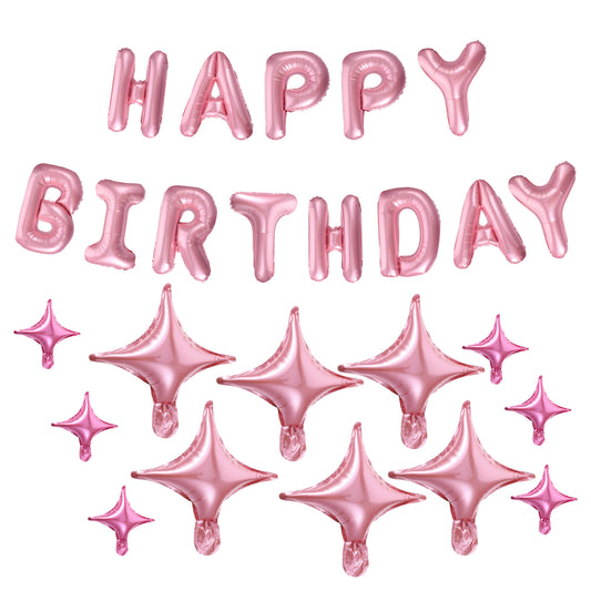 Happy Birthday Banner Balloon,16 Inch Self Inflating Happy Birthday Letter Balloons,Foil Letters Balloons Banner for Birthday Decorations and Party Supplies