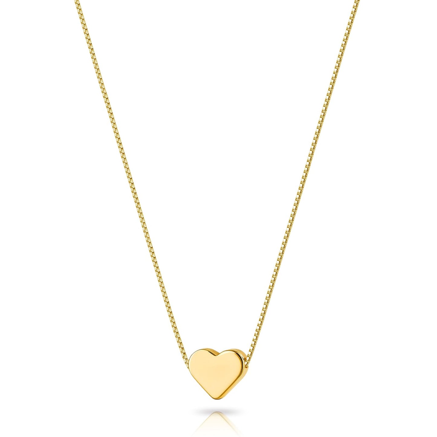 Tucnoeu Dainty Gold Heart Necklace, Gold Plated Cubic Zirconia Heart Necklace for Women, Cute Hearts Pendant Choker Necklaces Love Chain Necklaces Valentine's Day Gifts