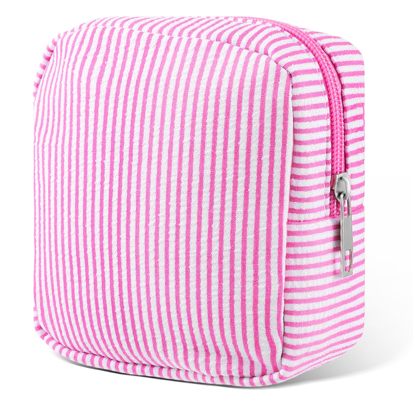 Lusofie Period Bags for Teen Girls for School Pink Striped Period Pouch Corduroy Sanitary Napkin Storage Bag for Menstrual Pad Pouches Tampon Holder for Purse