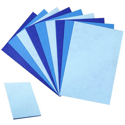 Felt Sheets for Crafts 9PCS 11.8 * 7.9in Wool Stiff Felt Sheets Soft Fabric Skin Felt DIY Patchwork Rug Arts and Crafts Fabric Pieces (3 Blue)