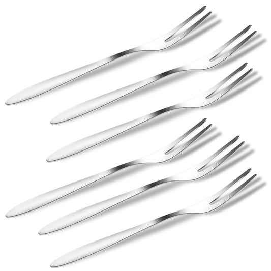 8Pcs Dessert Forks 5.1" Mini Salad Forks Stainless Steel Professional Escargot Forks for Dessert Cake Fruit Appetizer Silver Multi-Purpose Seafood Forks Table Dinner Forks