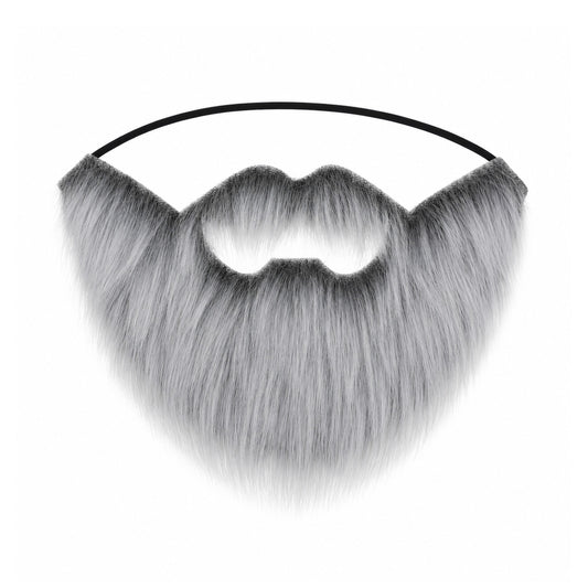 Fake Beard White Black Realistic Facial Hair for Halloween