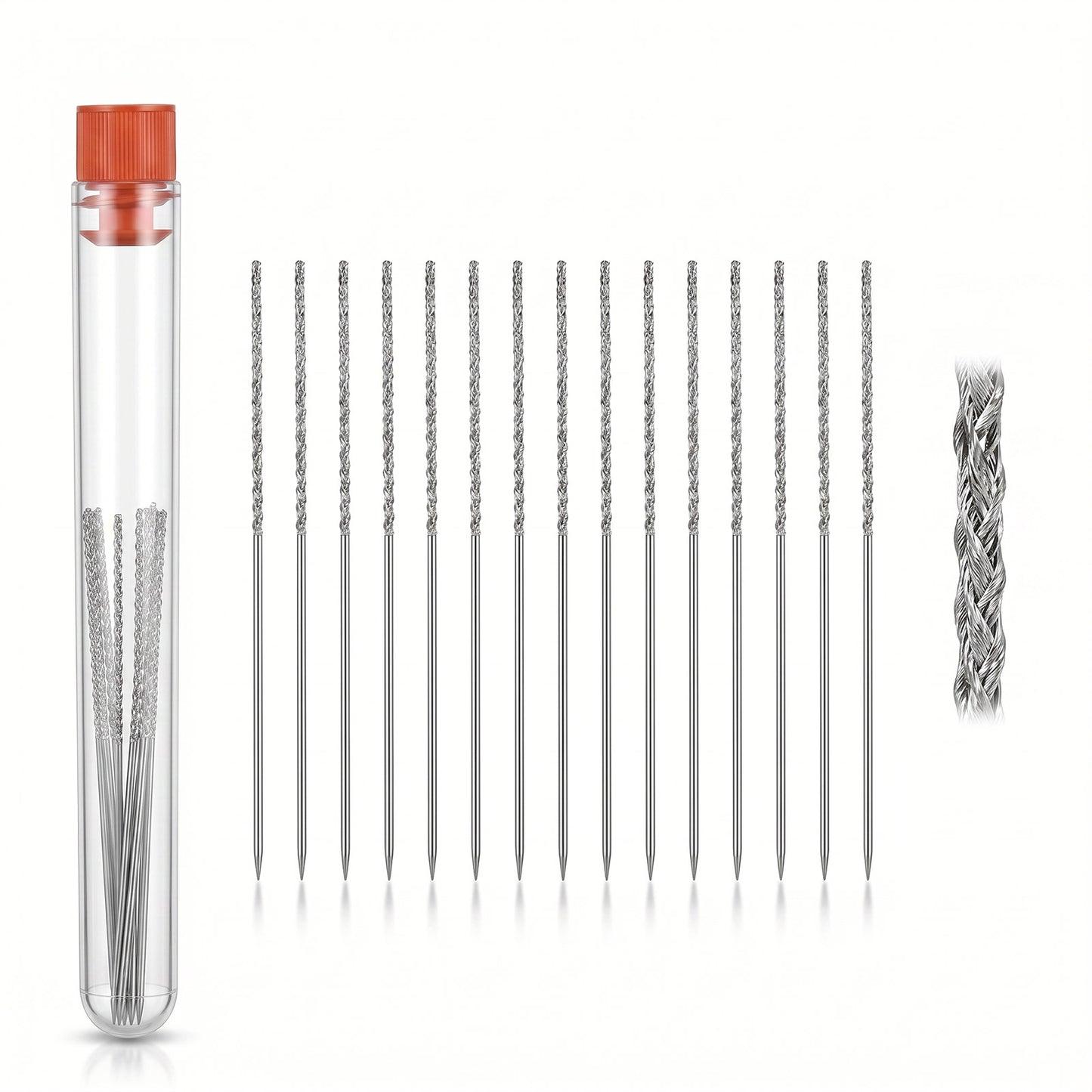 15pcs Snag Nab It Tool,Silver Snag Repair Tool Sharps, Sharps Leather Craft Sewing Needles Broken Thread Repair Tools (0.03 x 2.36 Inch)
