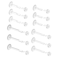 HaiFafafaing 12pcs Clear Earrings 4 Sizes 16g Piercing Retainers Clear Earrings Studs For Sports Work Surgery Acrylic Push Top Flat Back Piercing Retainers Plastic Stud Earring For Women Men