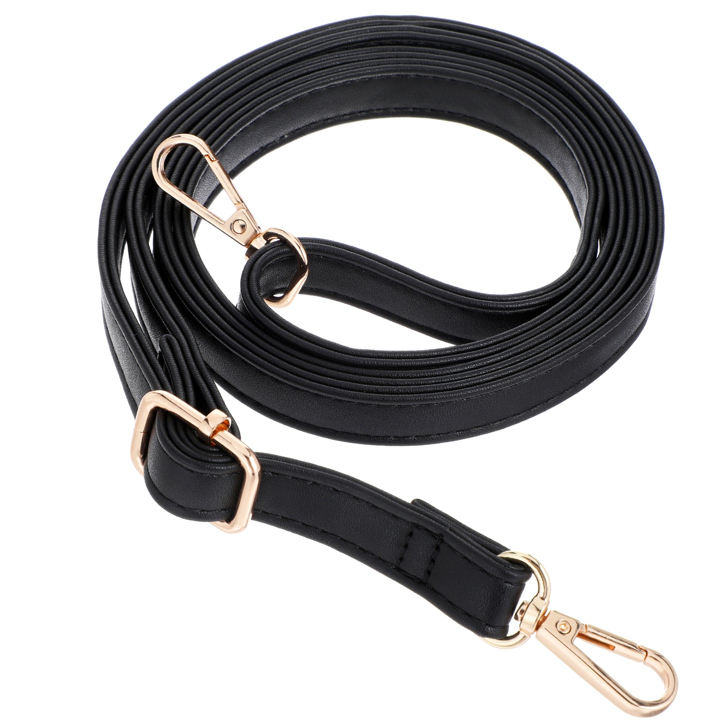 Lusofie Leather Handbag Strap, Adjustable Shoulder Strap, Black Leather Bag Strap, 85-150cm/33-59inch Bag Strap Replacement for Wallet Tote Shoulder Bag