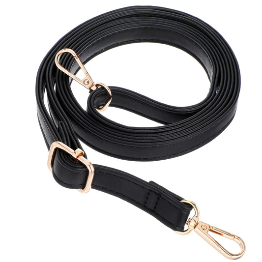 Lusofie Leather Handbag Strap, Adjustable Shoulder Strap, Black Leather Bag Strap, 85-150cm/33-59inch Bag Strap Replacement for Wallet Tote Shoulder Bag