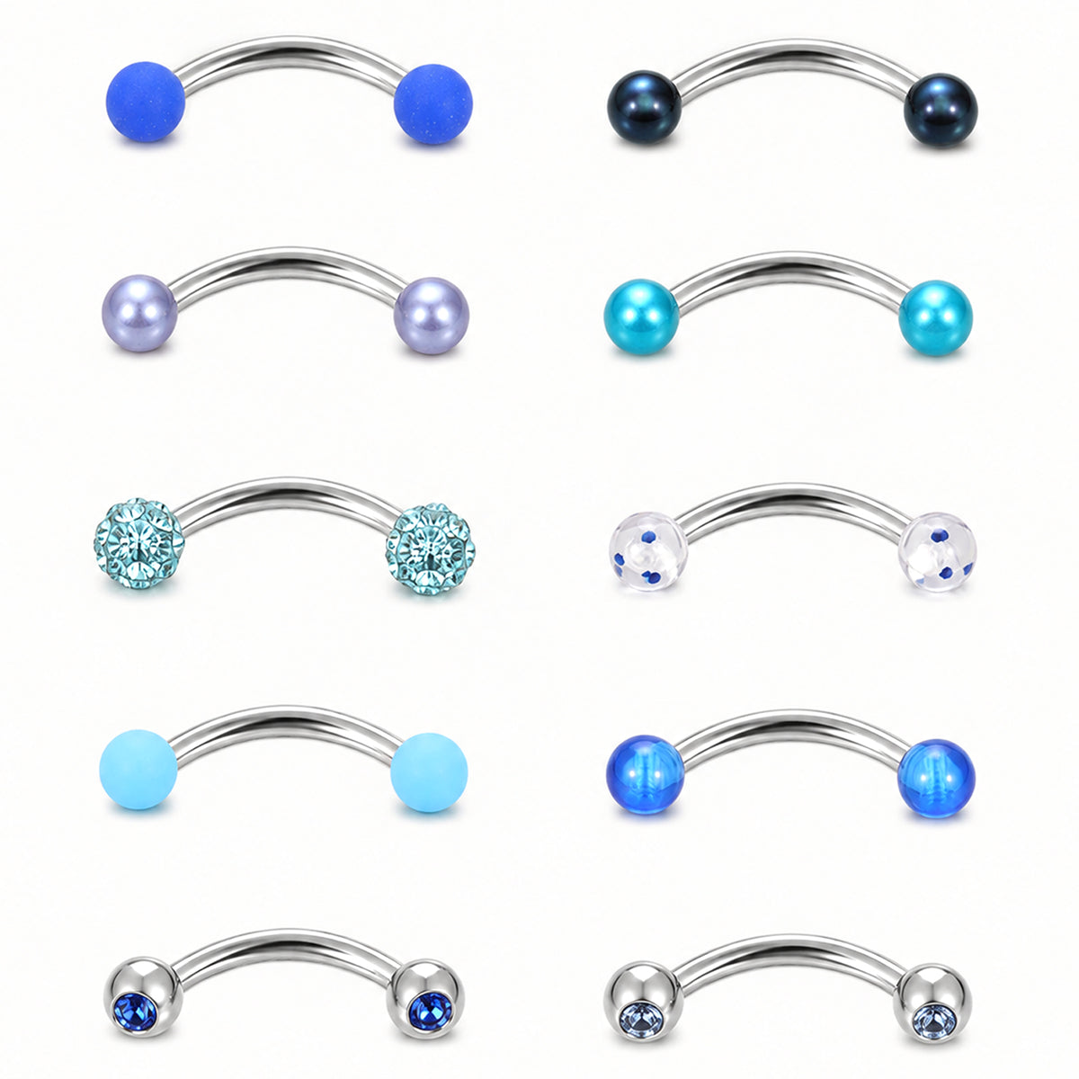 Josojoou 10PCS Eyebrow Piercing, 18G Snake Eyes Piercing Jewelry Tongue