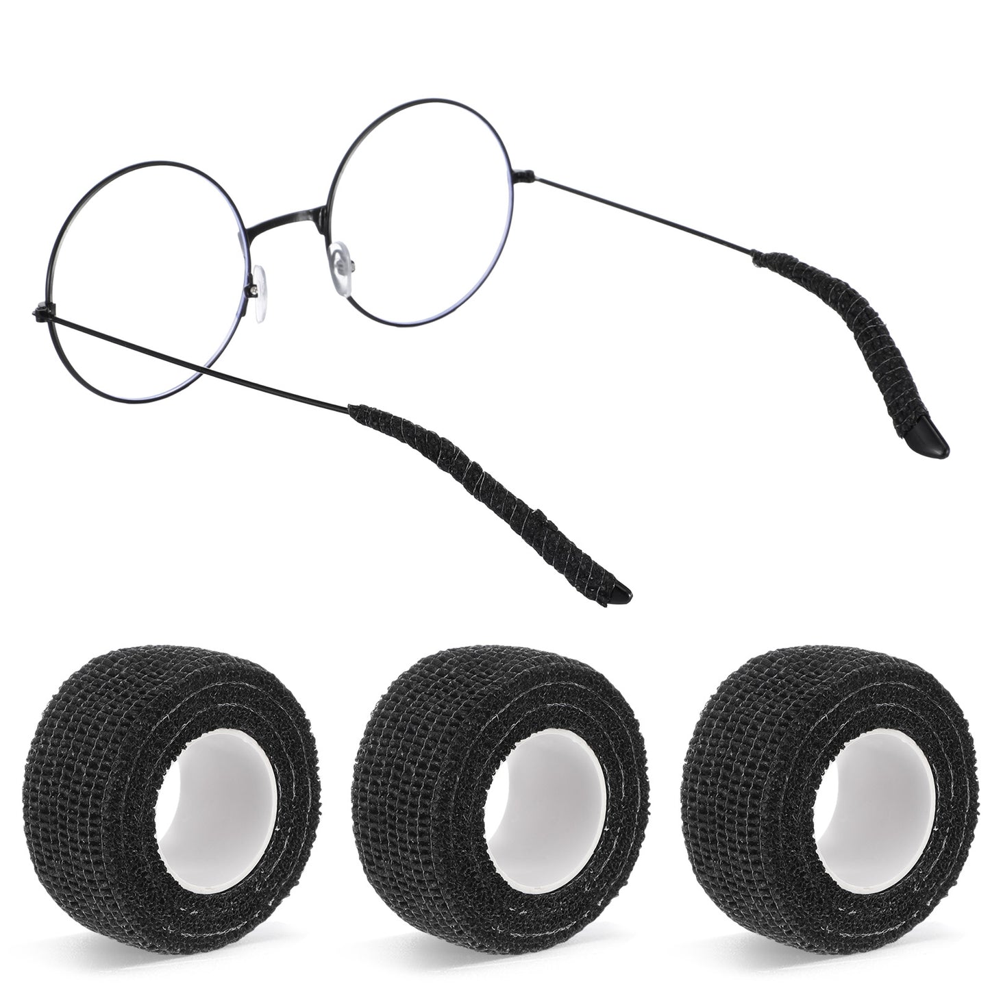 Glasses Ear Cushion Bandage, Anti Slip Temple Tips, Eyeglass Arm Cushions, Pain Relief Ear Pads, Self Adhesive Non-Woven Tape