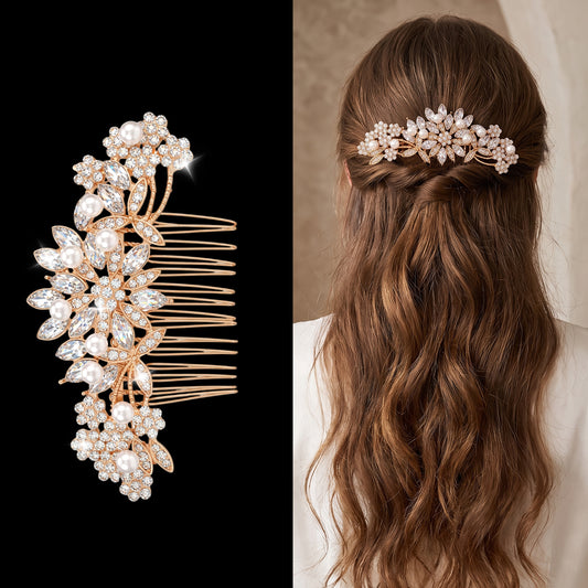 Gold Crystal Hair Comb