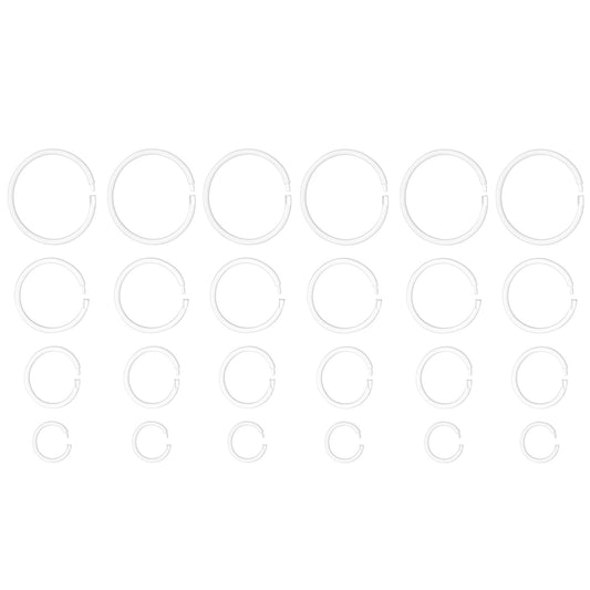 HekouJiub 24 Pcs Piercing Retainers Acrylic Clear Nose Piercing Hoop Clear Nose Ring, Invisible Horseshoe Ring, Ear Piercings Retainer(6/8/10/12mm)