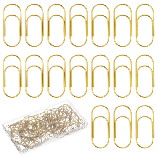 60PCS Large Gold Paper Clips, 2 Inch Big Paper Clips, Jumbo Paperclips for Office, School, and Home Use
