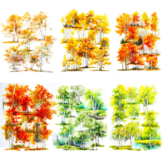 60 Pcs Tree Stickers Birch Forest Stickers PET Scrapbook Stickers, Natural Botanical Stickers for Scrapbooking, Journaling, Crafting, DIY Crafts, Waterproof Journaling Supplies & Junk Journal Ephemera