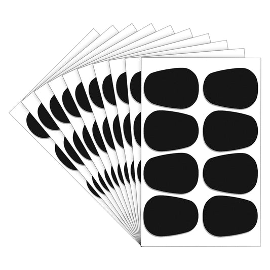 80 Pcs Saxophone Mouthpiece Pads, Silicone Clarinet Mouthpiece Pad, 0.8mm Thick Silicone Sax Pad Saver, Oval Mouthpieces Pads for Saxophone And Clarinet Beginners (Black)