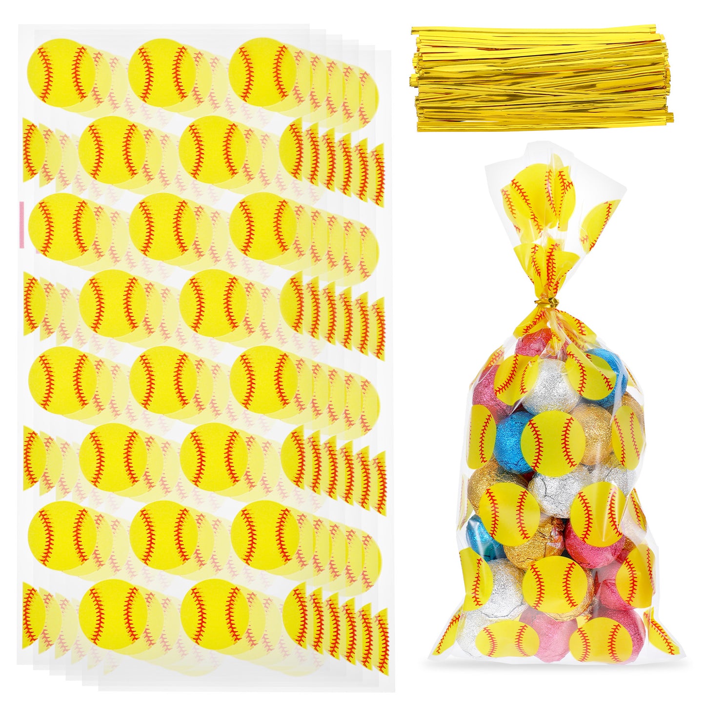 100 PCS Softball Goodie Bags Favors