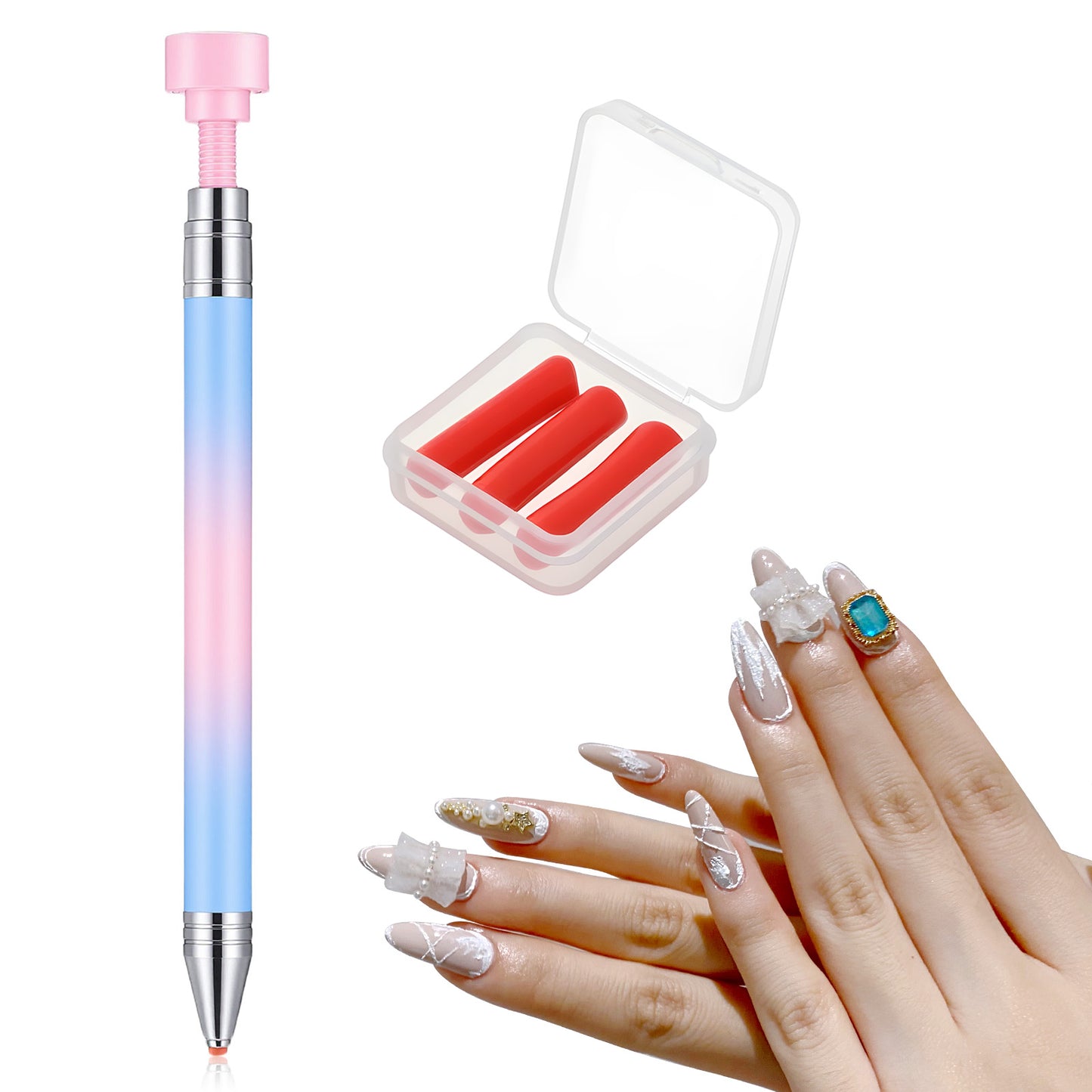 Automatic Refillable Wax Pen, Diamond Art Painting Pen Refillable Wax Auto Refill Fine Point Nail DIY Crafts Dotting Pencil for DIY Craft & Dot Art Projects