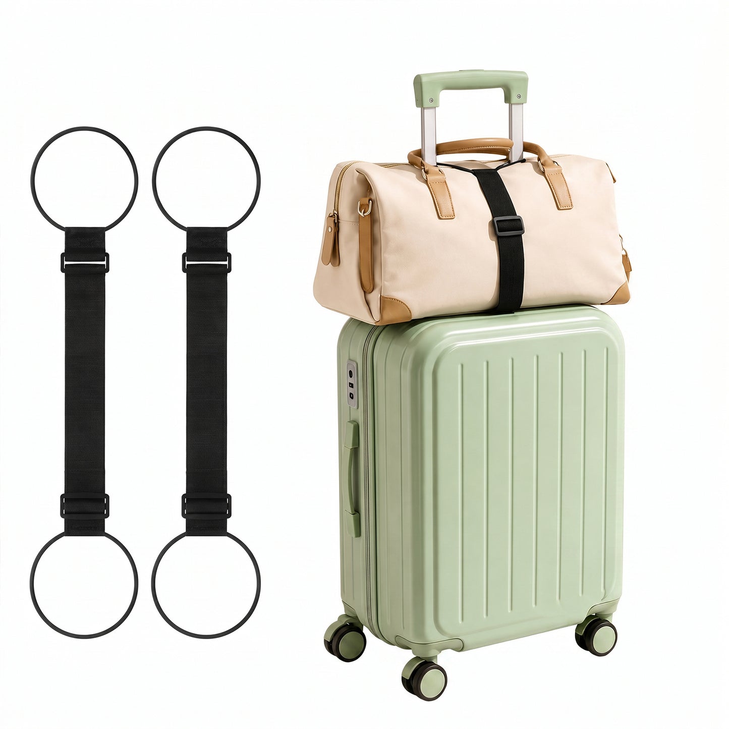 2 Pcs Luggage Connector Straps for Suitcases Portable & Adjustable